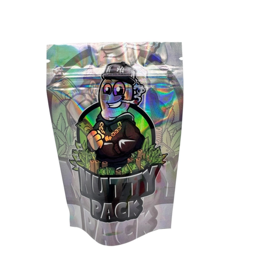 Custom Digital Printed Aluminum Foil Coated Stand Up Hologram Pouch with Zipper For Flower, Weed, Herb, Cookies Pack