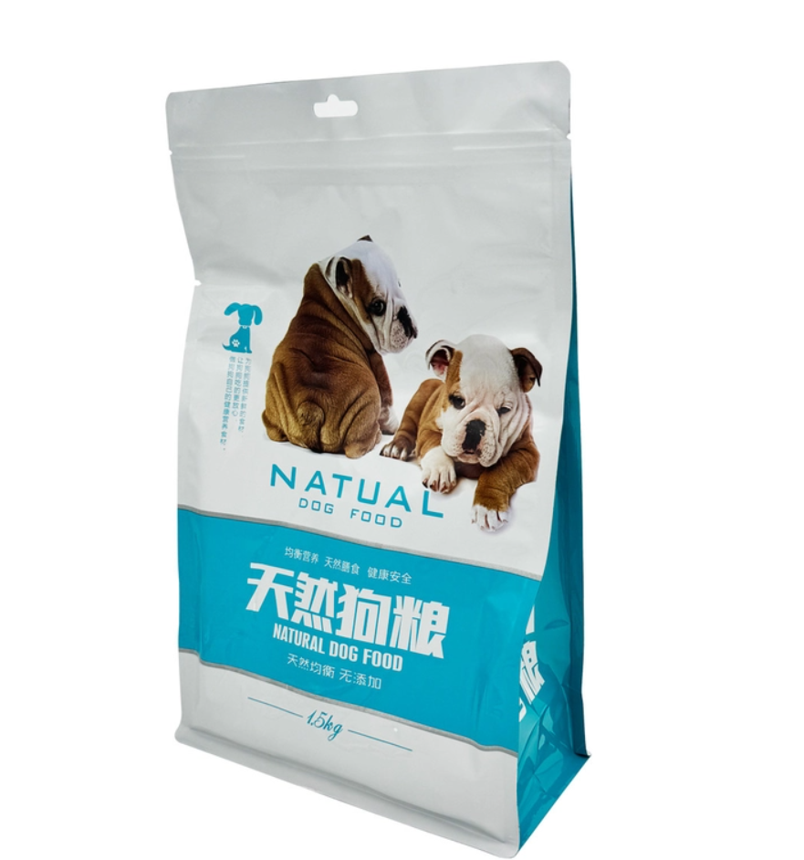 Custom Empty Box Bottom Resealable Ziplock 50 Lb Bag Of Dry Cat Food With Hanging Hole