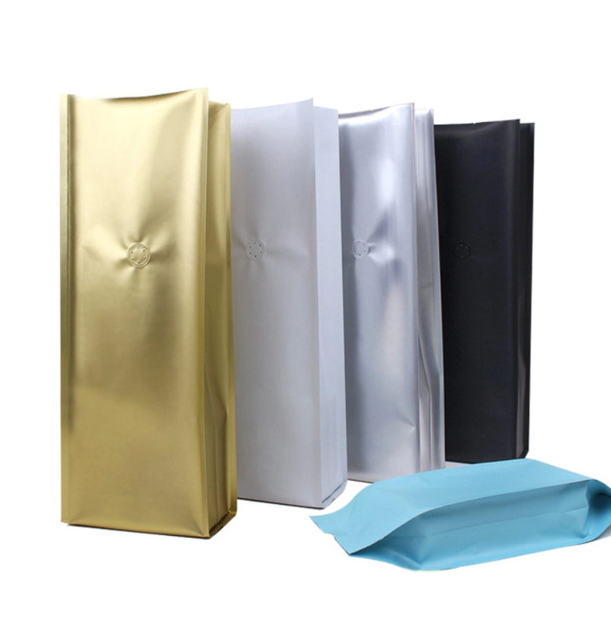 Reusable Moisture Proof Side Gusset Coffee Bags Packets With Valve And Tin Tie Closure