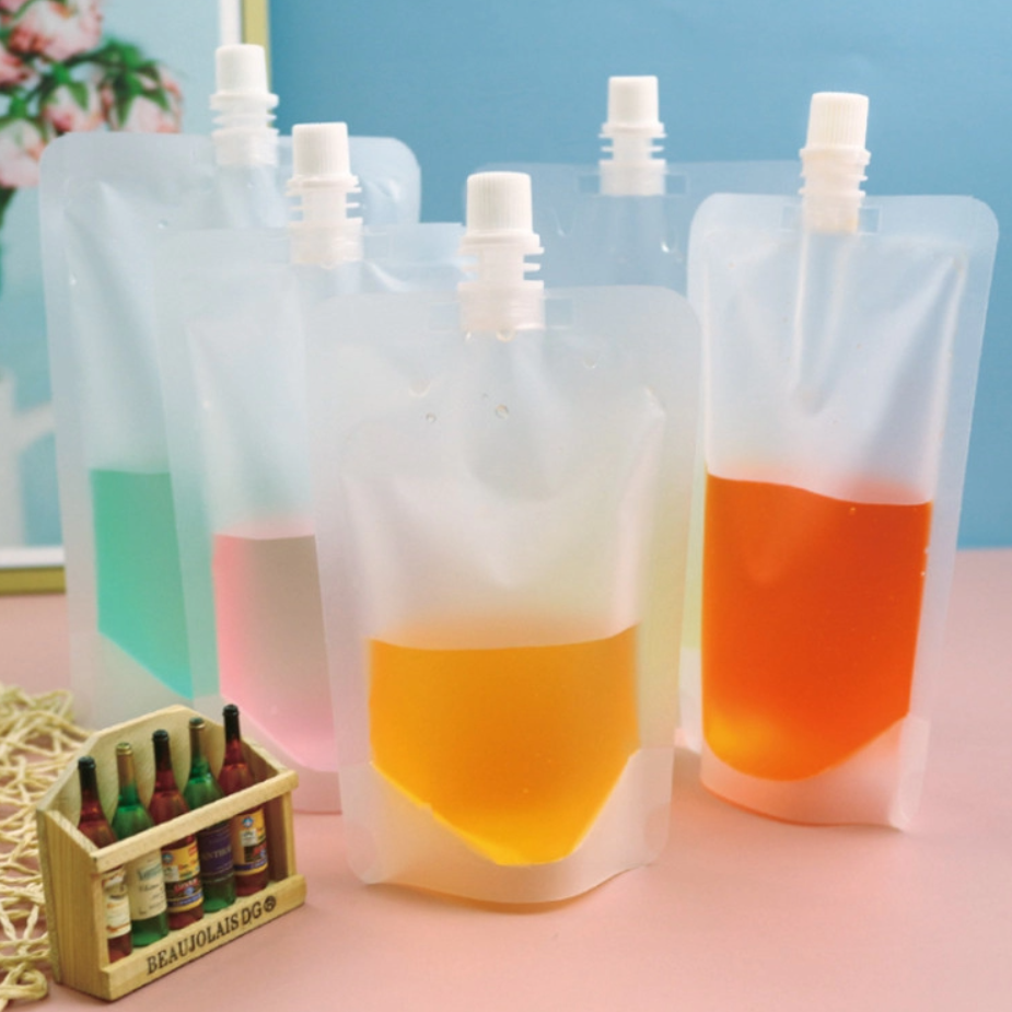 Customizable Food Grade Spout Pouches with Spout for Liquids, Milk, Coffee, Tea, Beverages, Beer, Juice