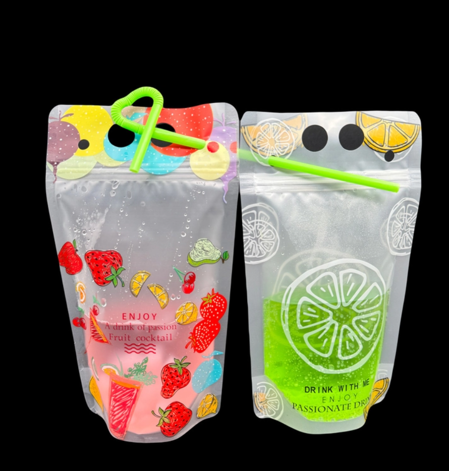 16oz Custom Alcohol Drink Pouches Stand Up Zipper Reusable Drink Pouch for Birthday Drinking Party Gift