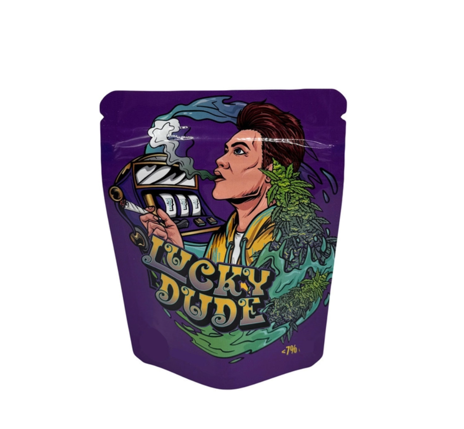 Mylar Foil Coated Child Resistant Stand Up Pouches 3.5 g Weed Bags with Childproof Ziplock