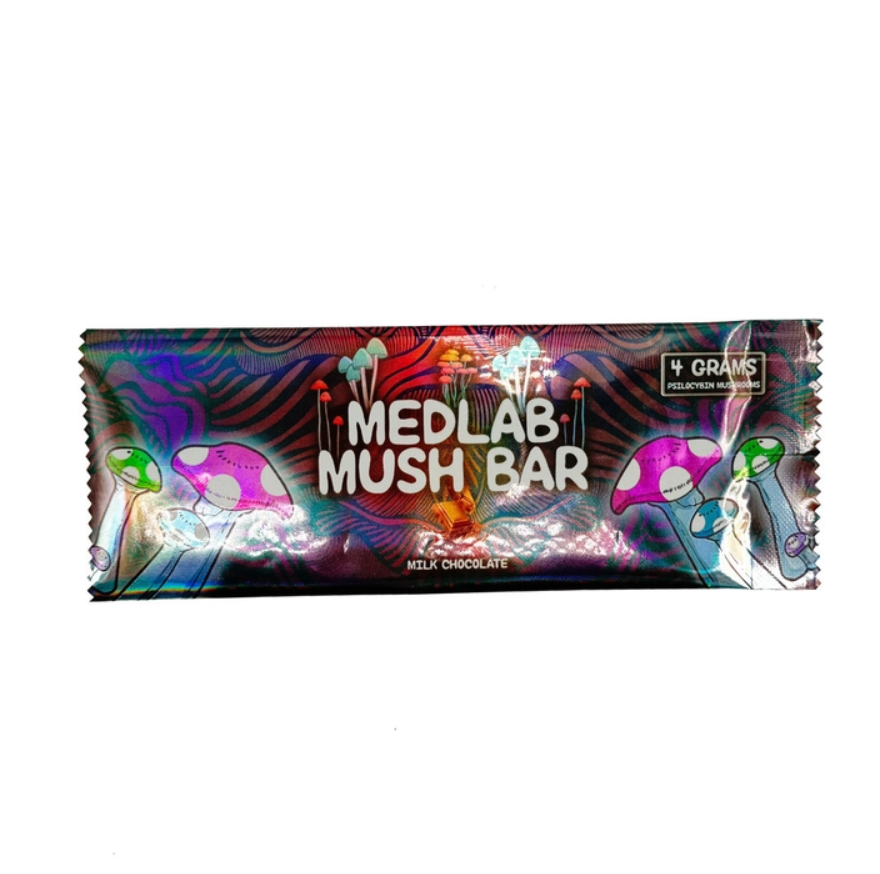 4 Grams Holographic Fin Seal Pouch with Jagged Tear Notch on Top Bottom for Milk Chocolate Bar Mushrooms Candy Packaging