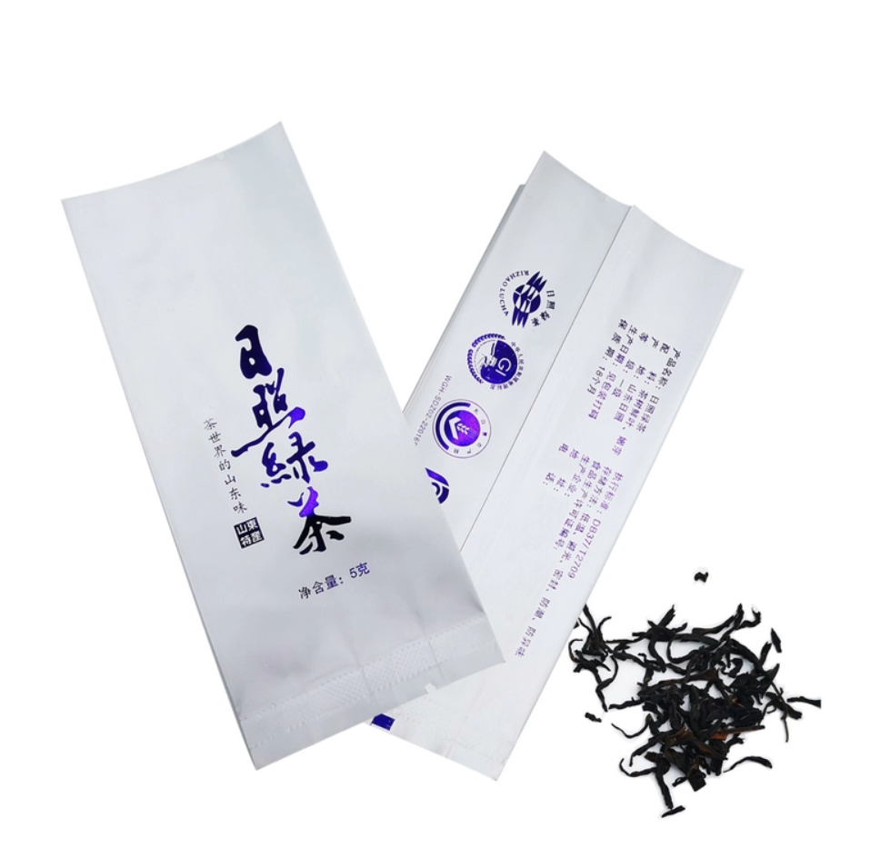 Custom Printed Air Tight Back Middle Seal Gusset Bag Packaging With Tear Notch For Loose Leaf Tea Packaging
