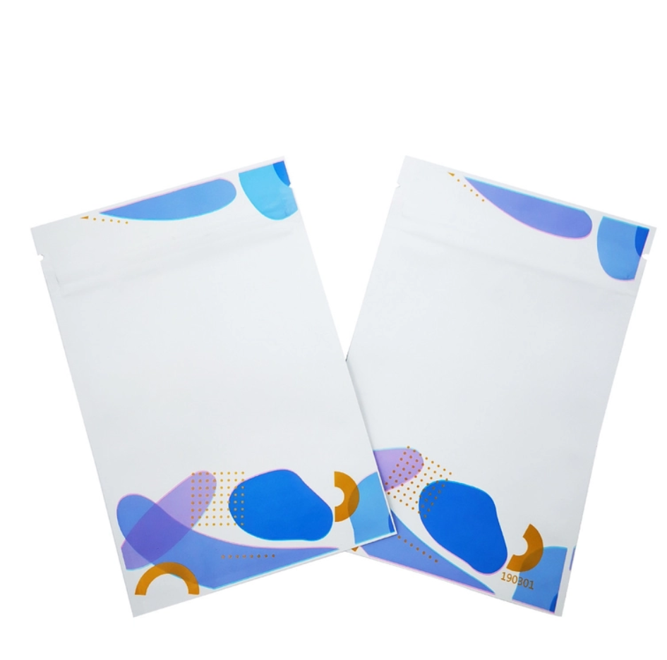 Custom Printed Light-proof Plastic 3 Side Seal Aluminium Foil Lined Face Mask Packaging Bags for Facial Mask Sheet