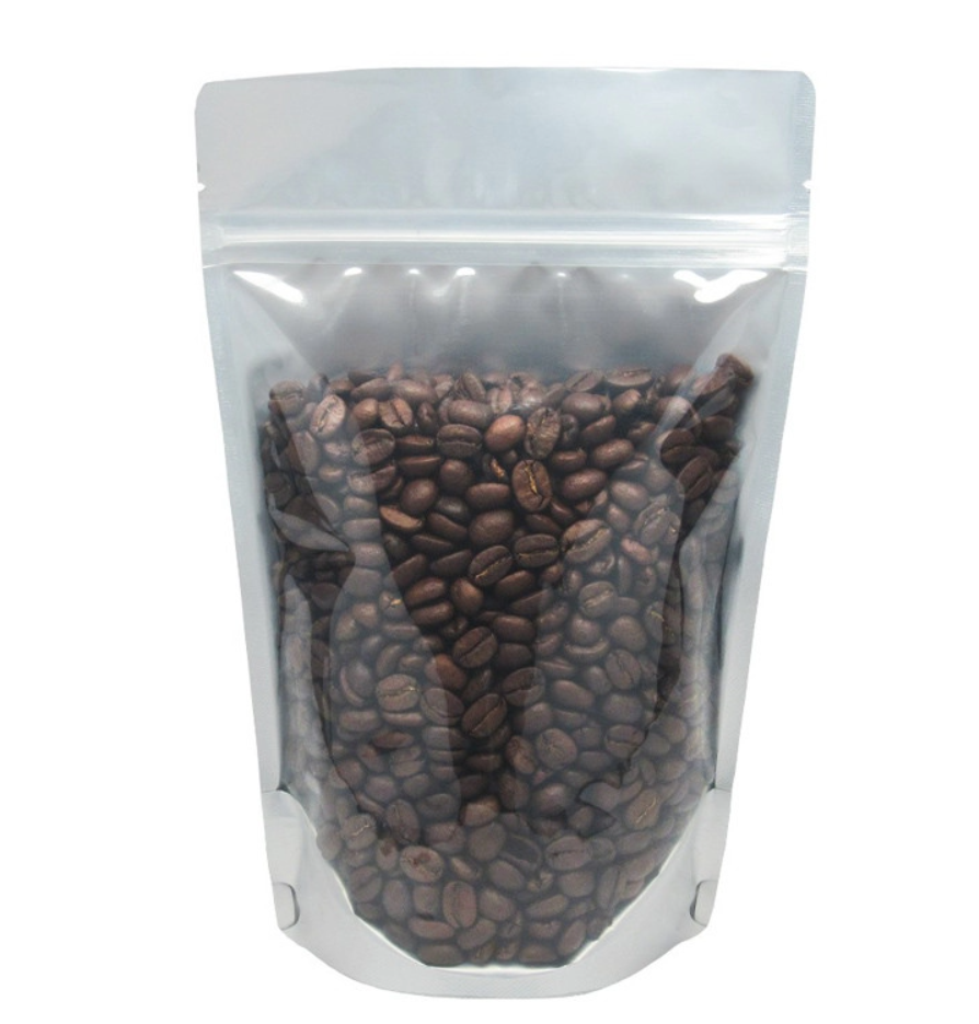 Clear Front Silver Foil Stand up Pouch Aluminum Heat Seal Gravure Printed Canister