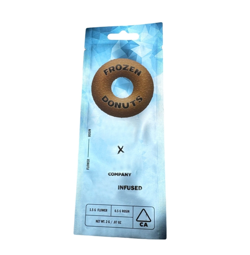 Matte Metallic Shinny 2 G Mylar 3 Side Seal Pouch With Hanging Hole Custom Logo