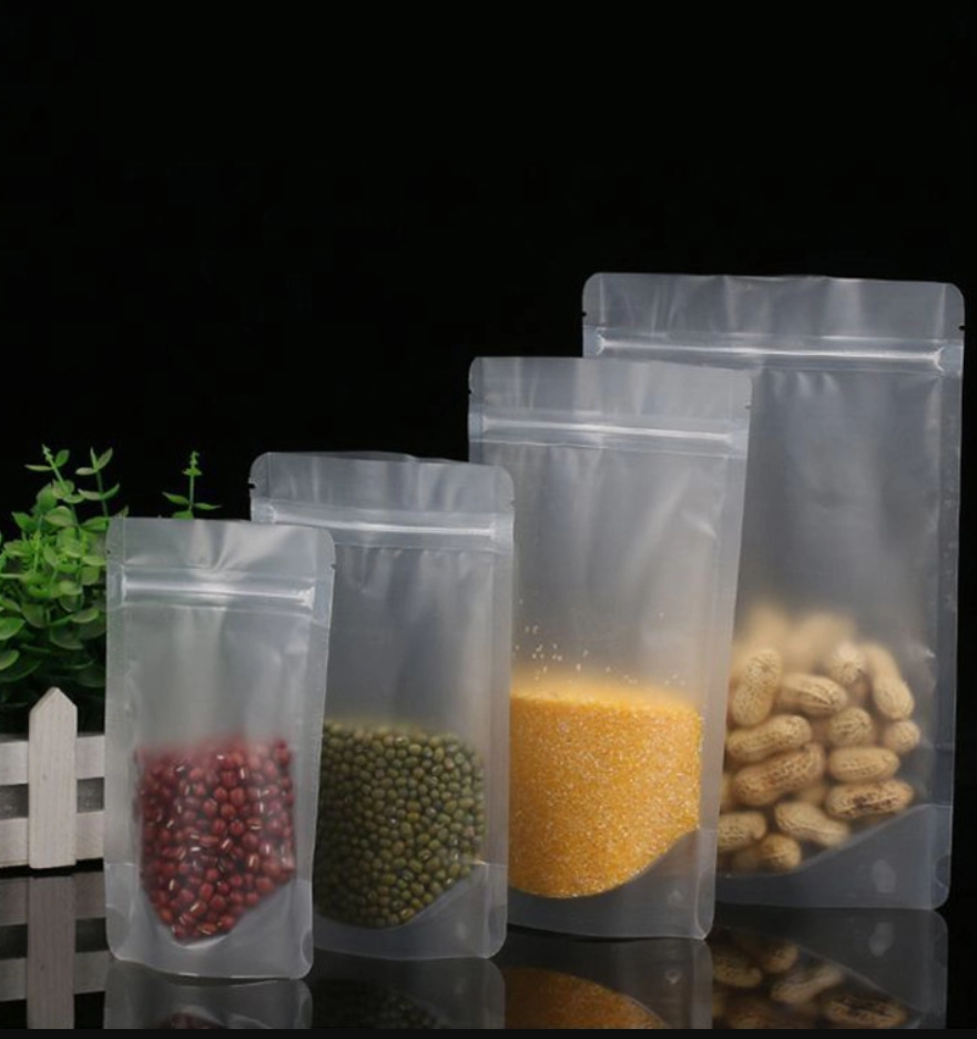 Matte Clear Stand Up Pouch With Zipper Glossy 110microns Per Side Light Proof