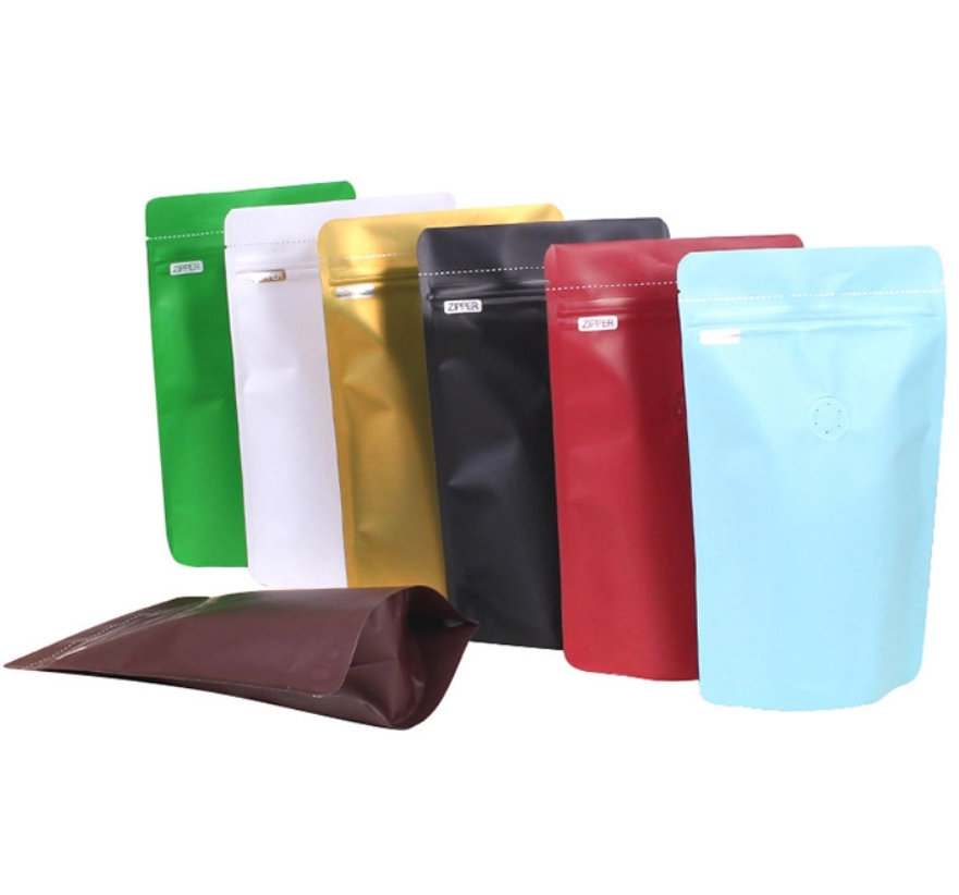 Mopp / VMPET / PE Stand Up Coffee Pouches With Valve Gravure Printing
