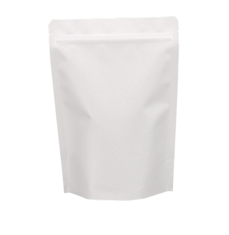 Laminated White Kraft Stand Up Pouch with Zipper Aluminium Foil