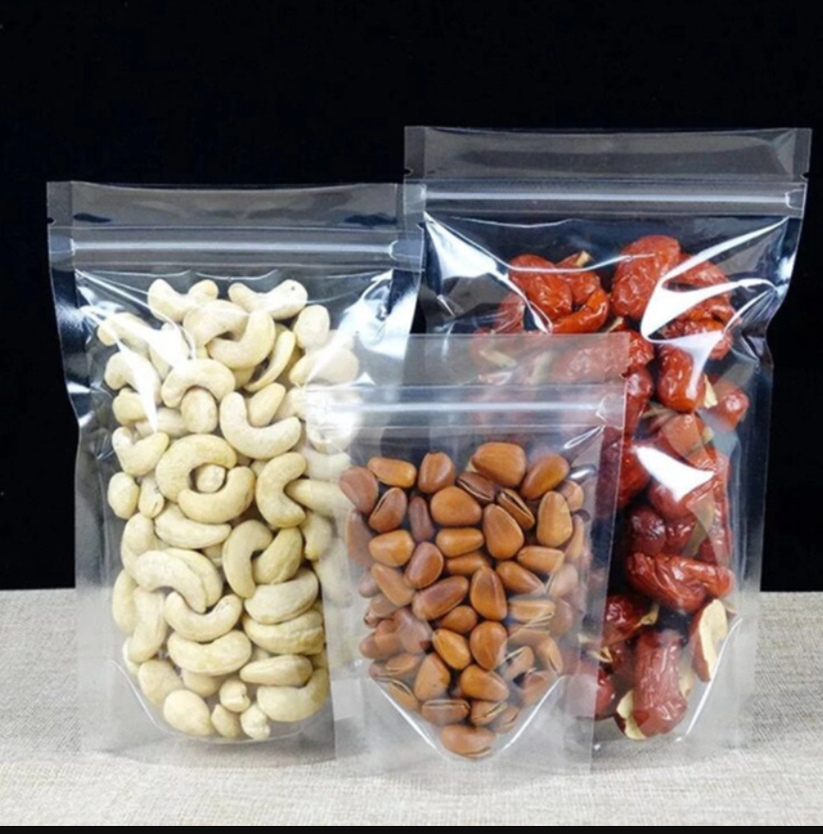Transparent Clear Stand Up Pouch With Zipper Flat Bottom Side Gusset Bag