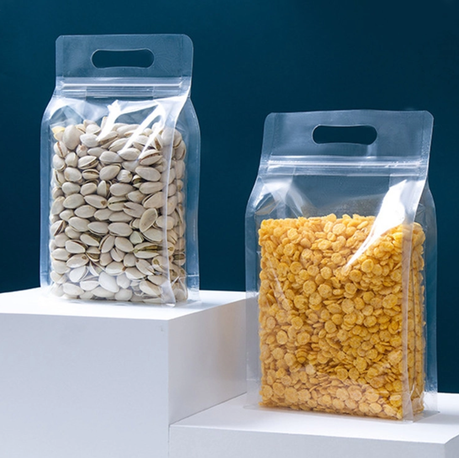 Transparent And Moisture proof Stand Up Zipper Packaging Pouches For Food Storage