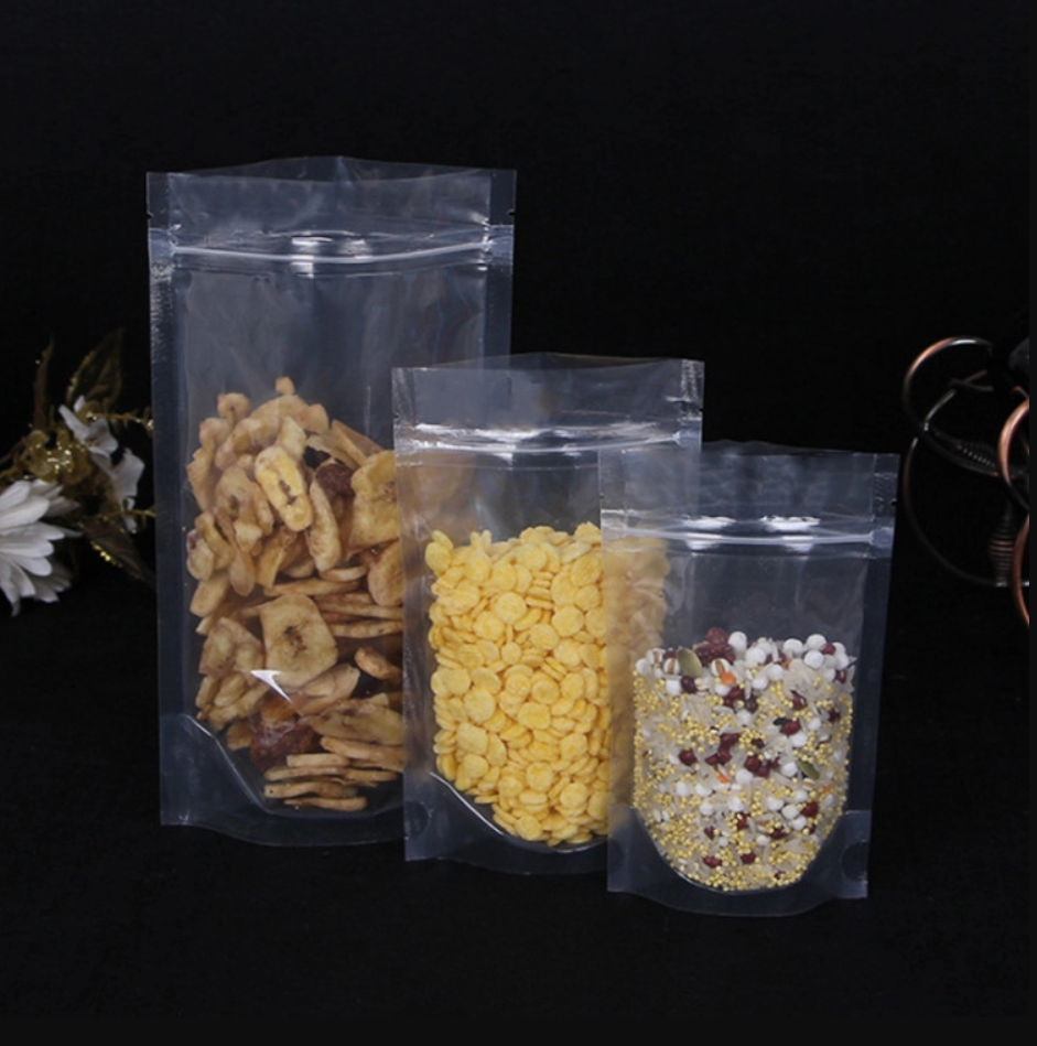 Odor Proof Clear Plastic Packaging Bags / Transparent Stand Up Pouches with Custom Printing